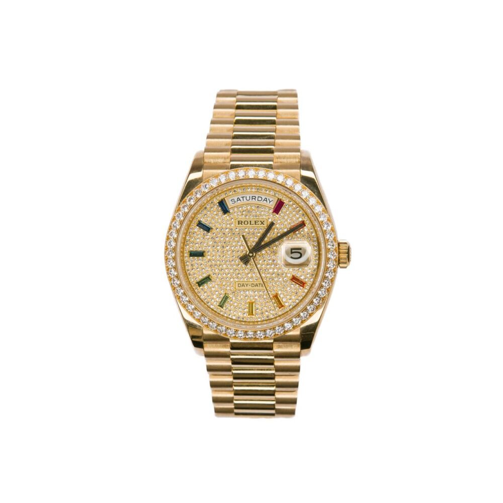 Rolex 36MM Yellowgold Daydate Pave dial